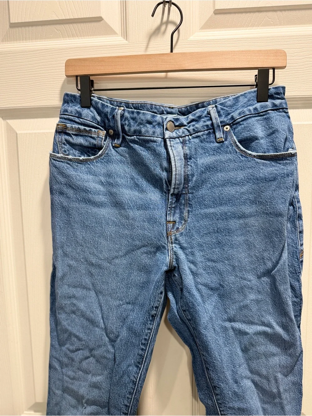 Good American Good Classic Straight High Rise Jeans Size 6/28 Medium Wash - Picture 4 of 9